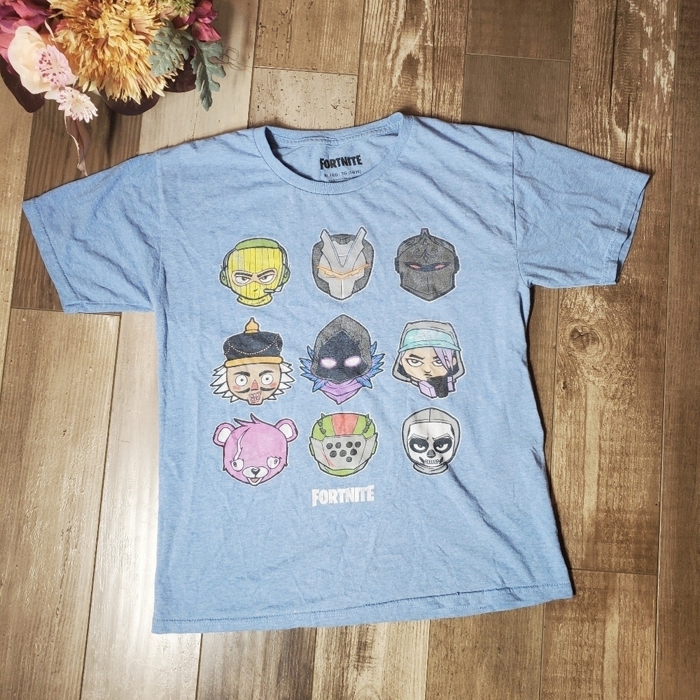 Fortnite Boys Size XL Blue Graphic Tee T-Shirt Short Sleeves 14-16